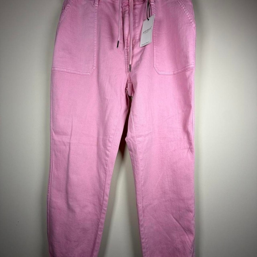 Judy Blue Los Angeles pink cargo denim joggers